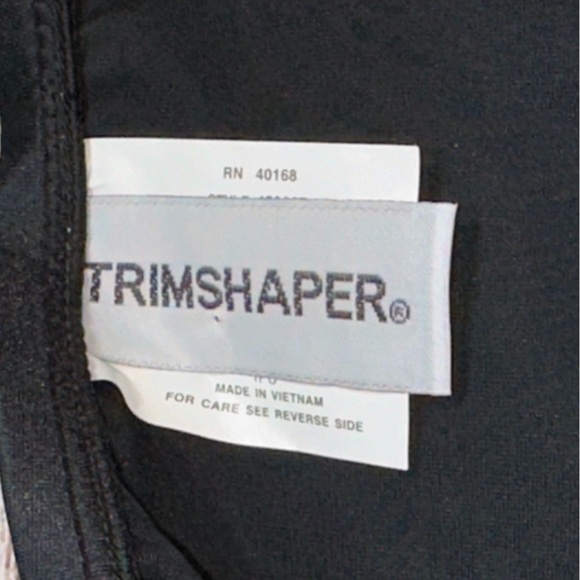 NWT TRIMSHAPER Black Scrunched Sides High Waist Tummy Control Bottoms Size 10 - Picture 2 of 8